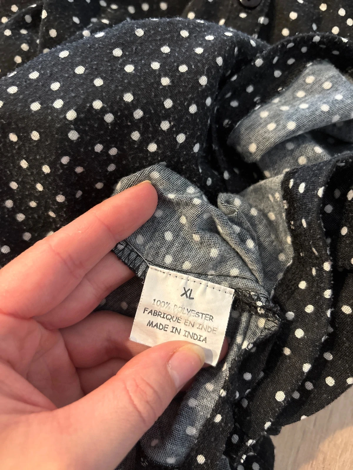 Black thick polka dot blouse FPC size XL / 42 – photo 5